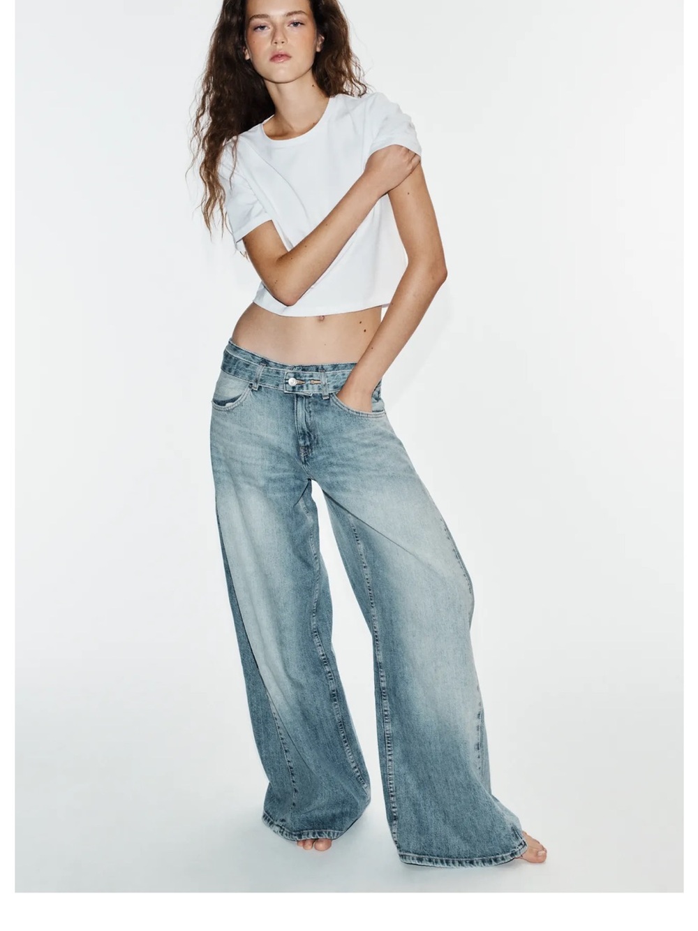 Zara Light Wide Leg Jeans - 8